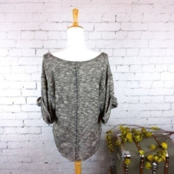Free People Beach Marled Rolled Sleeve Sweater Gray Size Small - Picture 3 of 5